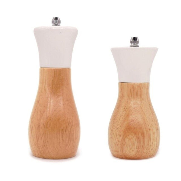 Wooden Pepper Grinder Sea Salt And Pepper Shaker Set Of 2 Manual Mills Effortless Lighthouse / Oilcan Shaped By Tessie & Jessie