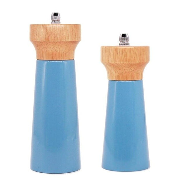 Wooden Pepper Grinder Sea Salt And Pepper Shaker Set Of 2 Manual Mills Effortless Lighthouse / Oilcan Shaped By Tessie & Jessie