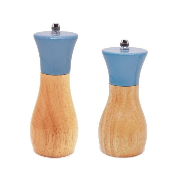 Wooden Pepper Grinder Sea Salt And Pepper Shaker Set Of 2 Manual Mills Effortless Lighthouse / Oilcan Shaped By Tessie & Jessie