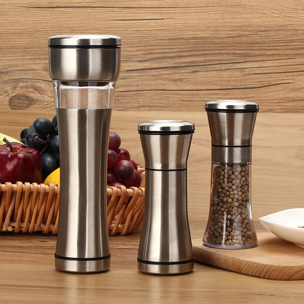 Premium Stainless Steel Pepper Mill Grinder Spice Sea Salts Pepper Grinder with Adjustable Coarseness Ceramic Rotor Pepper Mills