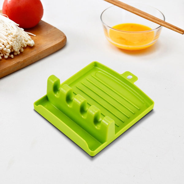 Kitchen Utensil Spoon Rest Pad Silicone Utensil Rest with Drip Pad Heat Resistant Spatula Pad Utensil Holder for Spoons Ladles