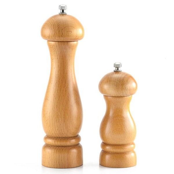 Wood Salt and Pepper Grinder Set / Pepper Mill / Salt & Pepper Shakers - Stainless Ceramic Refillable Stylish for Sea Salt Black Pepper 5" or 8"