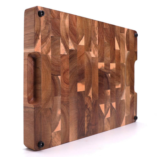 EXTRA LARGE Cutting Board, Rectangle End Grain Butcher Block, Kitchen Chopping Boards, Acacia Wood, 18 x 12 x 1.4 Inch