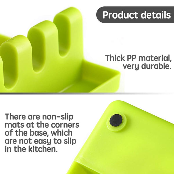 Kitchen Utensil Spoon Rest Pad Silicone Utensil Rest with Drip Pad Heat Resistant Spatula Pad Utensil Holder for Spoons Ladles