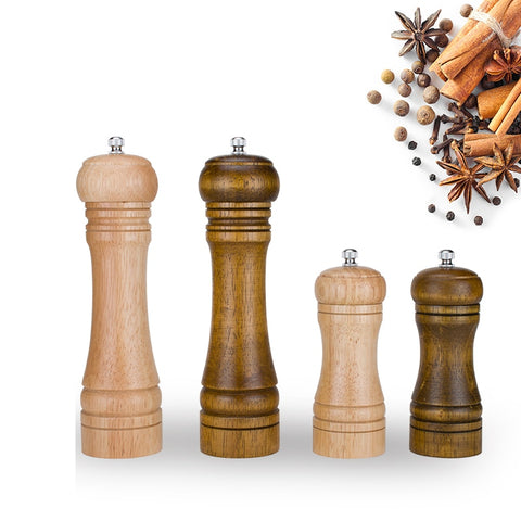 Salt and Pepper Mill, High quality Solid Wood Pepper Mill with Strong Adjustable Ceramic Grinder Kitchen Tools