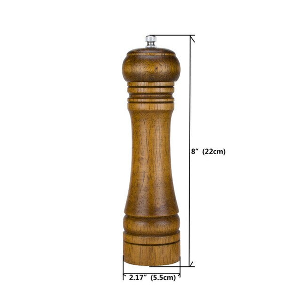 Salt and Pepper Mill, High quality Solid Wood Pepper Mill with Strong Adjustable Ceramic Grinder Kitchen Tools